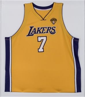 2009-10 Lamar Odom Finals Game Used Los Angeles Lakers Home Jersey Photo Matched To Game 6 On 6/15/10 (Resolution Photomatching & Letter of Provenance) 